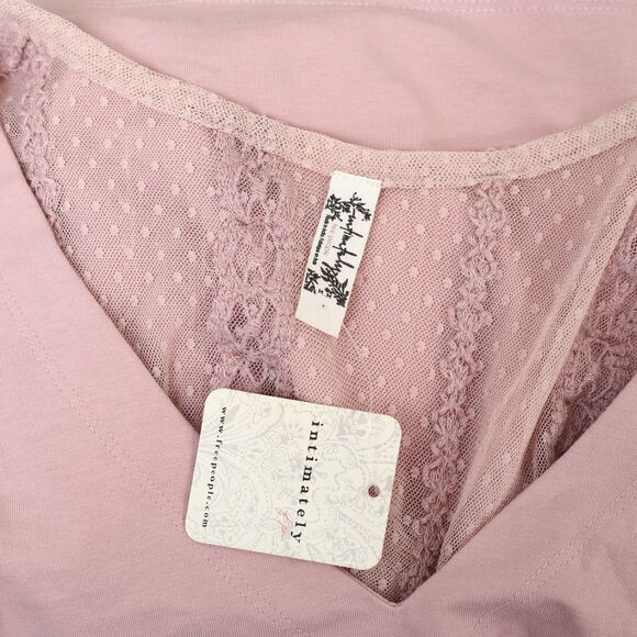 Intimatley Free People Who's That Girl Long-Sleeve Cropped Top Lace M New 280327 - Picture 8 of 8